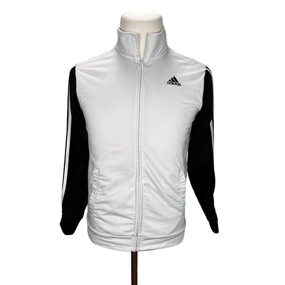 ADIDAS | Boys' Zip Up Track Jacket Sweatshirt Black and‎ White XL